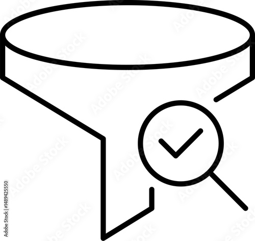 Funnel Thin Icon for Web Sites, Books, Cards, Apps