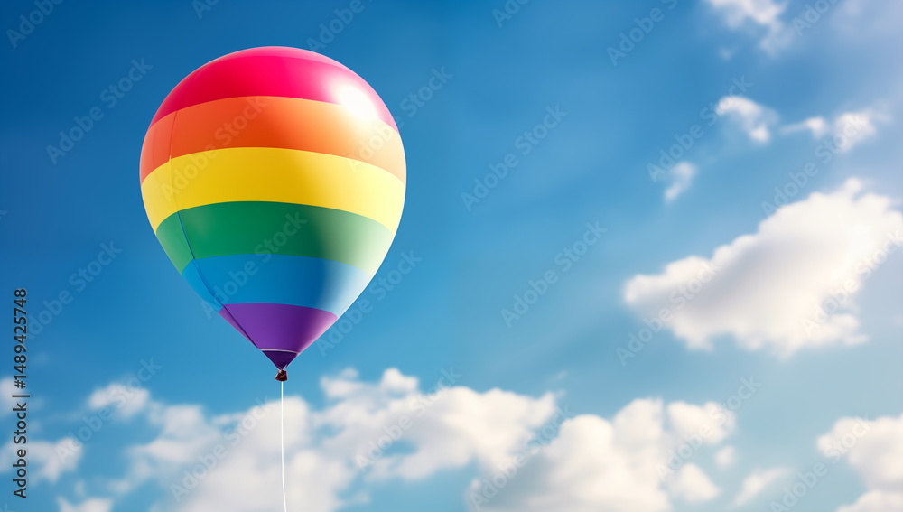 Obraz premium Pride month themed, LGBTQ+, rainbow colored. balloon, background, wallpaper, banner 