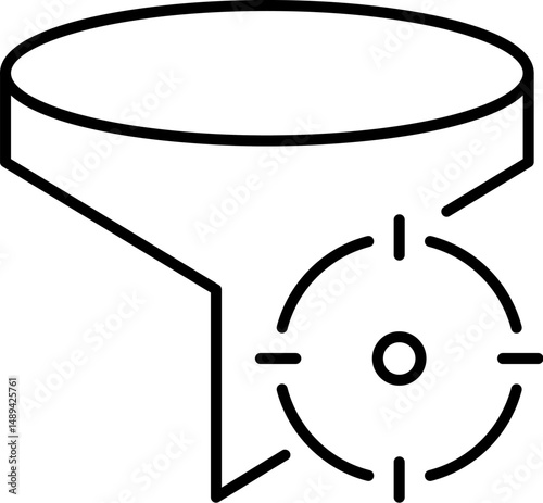 Funnel Simple Thin Icon Perfect for Web Sites, Books, Cards, Apps