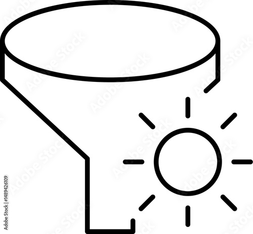 Sign of Funnel for Graphics, Concept, Apps