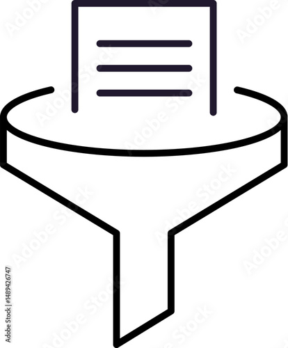 Funnel Pictogram for Graphic Design, Web Sites, Cards, Books, Articles