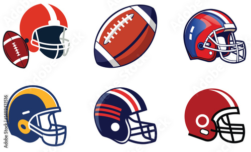 Football Helmet Virus Icon Silhouette, Football Helmet Virus Icon Flat

