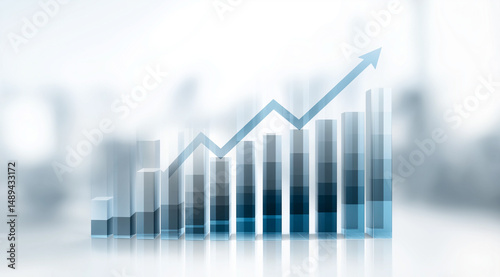 Illustration of a Stock Market Graph Showing Upward Trend and Growth