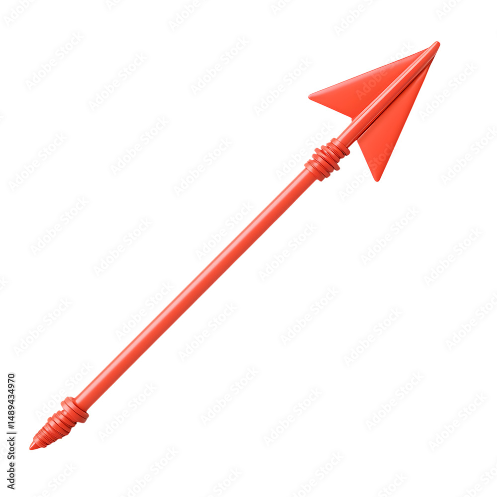 Modern Arrow with a Bold Aesthetic in Bright Red Isolated on Transparent Background Modern Arrow with a Bold Aesthetic in Bright Red Isolated on Transparent Background