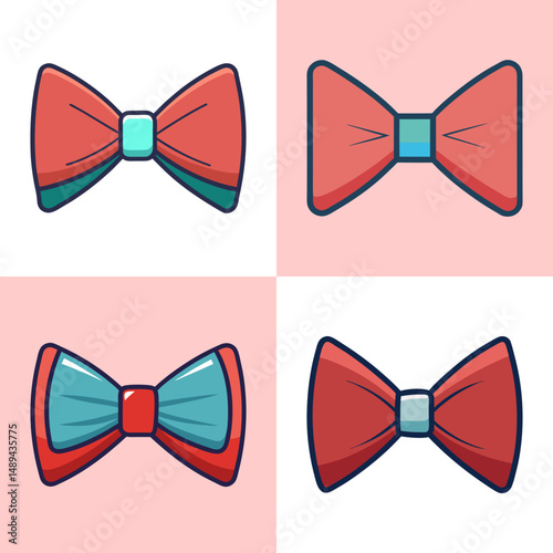 bow tie flat illustration flat style