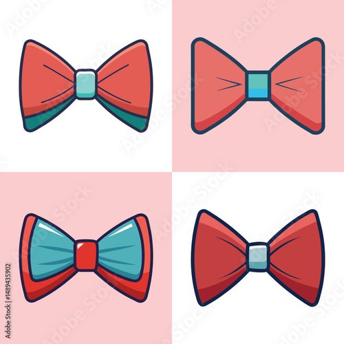 bow tie flat illustration flat style