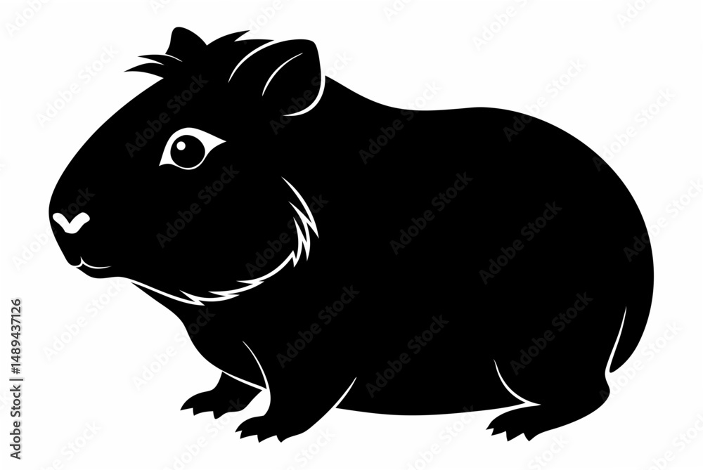 Obraz premium guineapig silhouette vector illustration