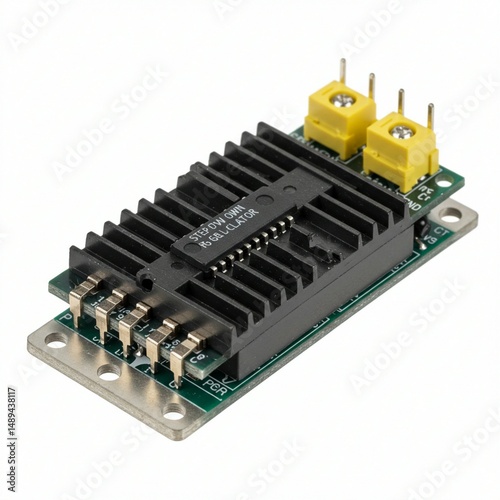 Close-up of a Step-Down DC-DC Regulator Circuit Board
