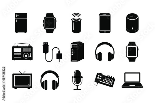 Technology gadget silhouette  vector bundle  illustration