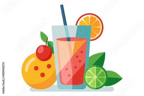 Refreshing Agua Fresca Drink Vector Art