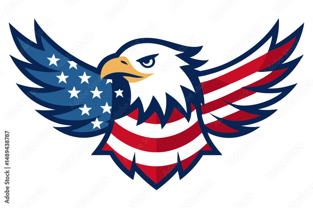 Obraz premium USA Flag with Bold Eagle Design
