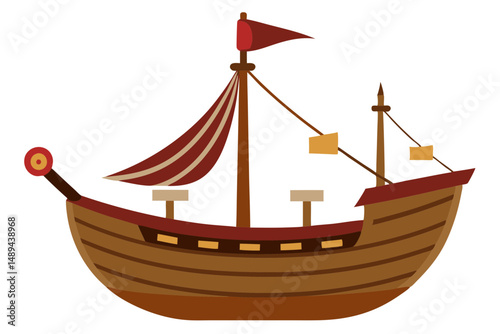 Historic Vessel Sailing Clipart
