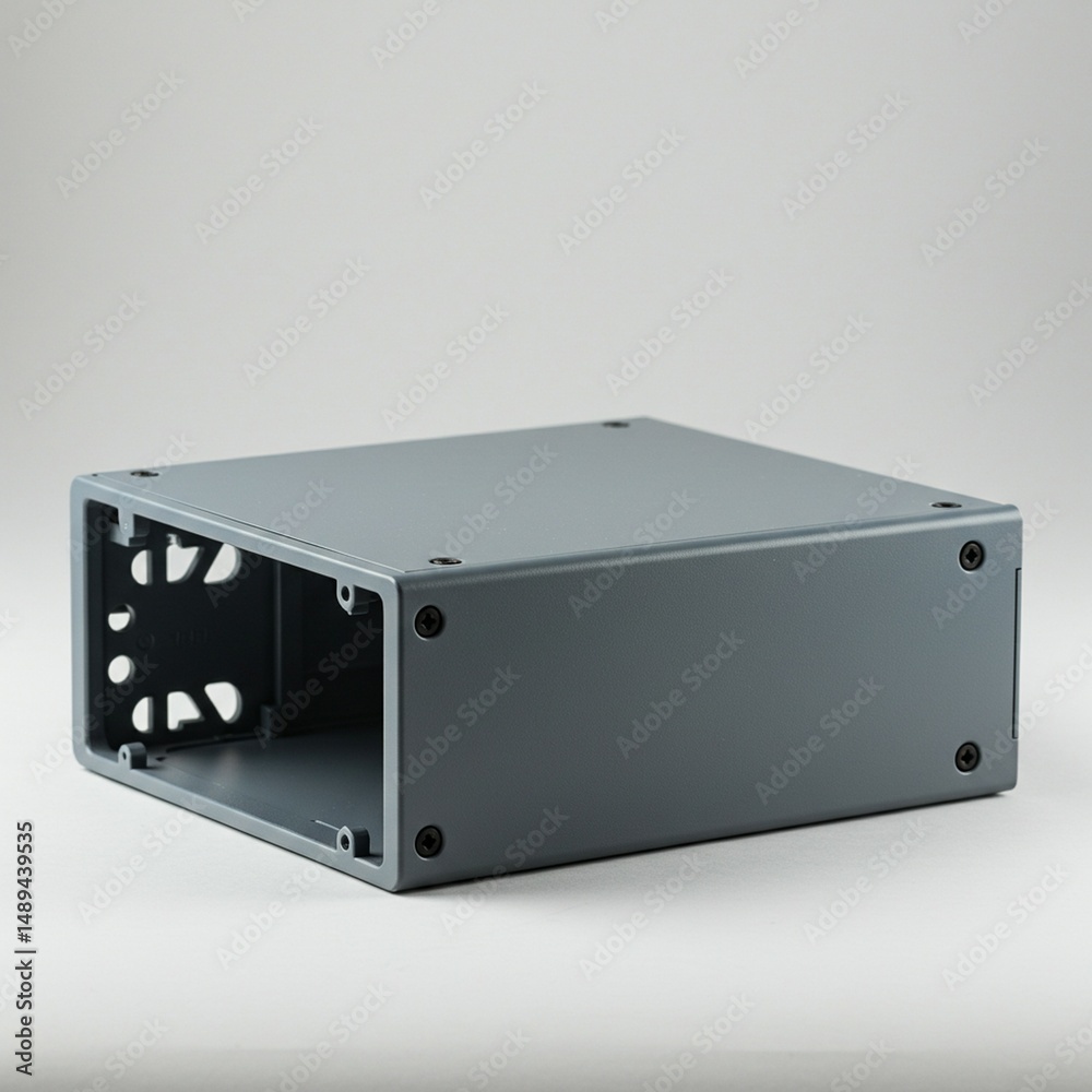 Obraz premium Gray Metal Computer Case Component for Industrial Use