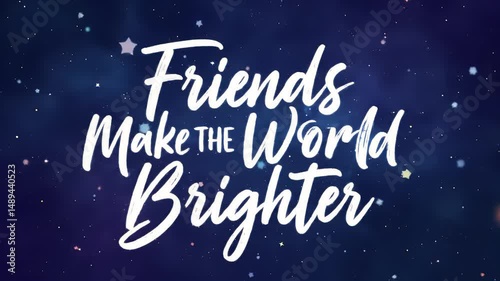 Wallpaper Mural Friends Make the World Brighter Night Sky Animation Motion Graphic Torontodigital.ca