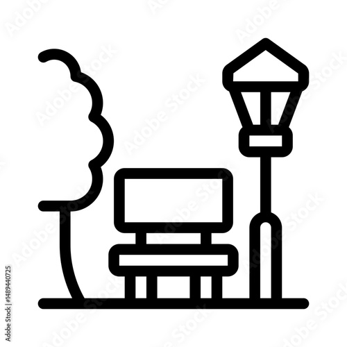 public park line icon