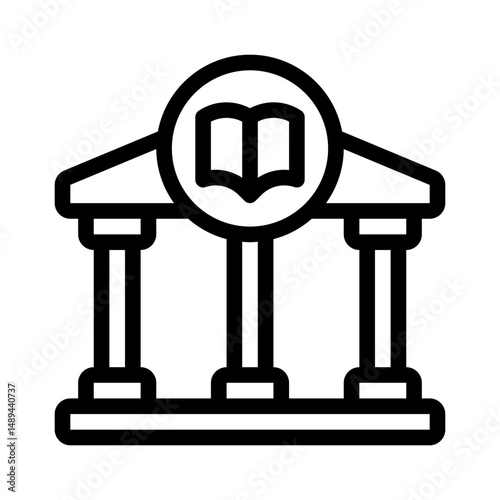 public library line icon