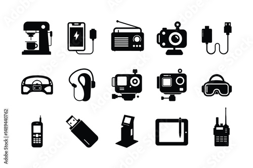 Technology gadget silhouette  vector bundle  illustration