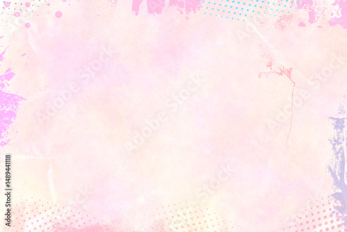 Aesthetic colorful background with grunge and halftone elements