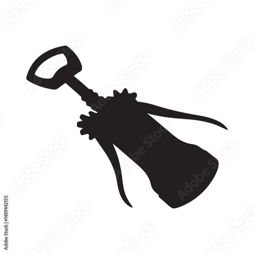 Bottle opener silhouette vector flat illustration design.
