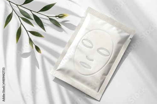 Blank Cosmetic Mask Mockup on White Background