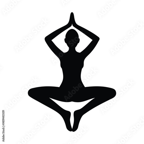 silhouette of yoga