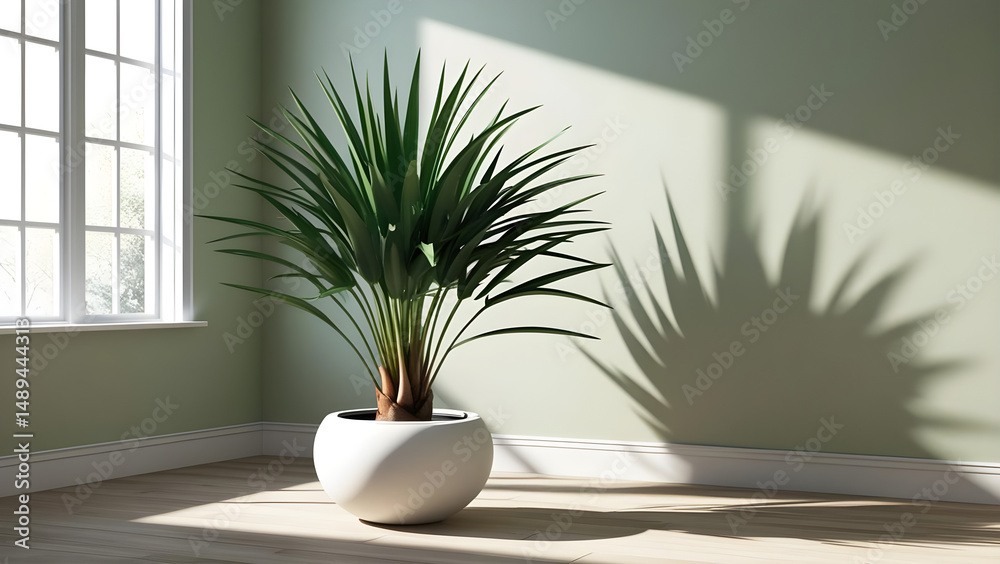 Fototapeta premium Interior design with beautiful plants, 