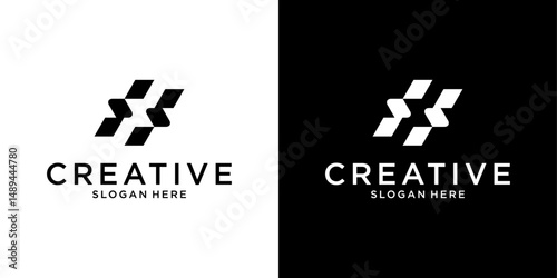 SS or S initial letter logo design vector