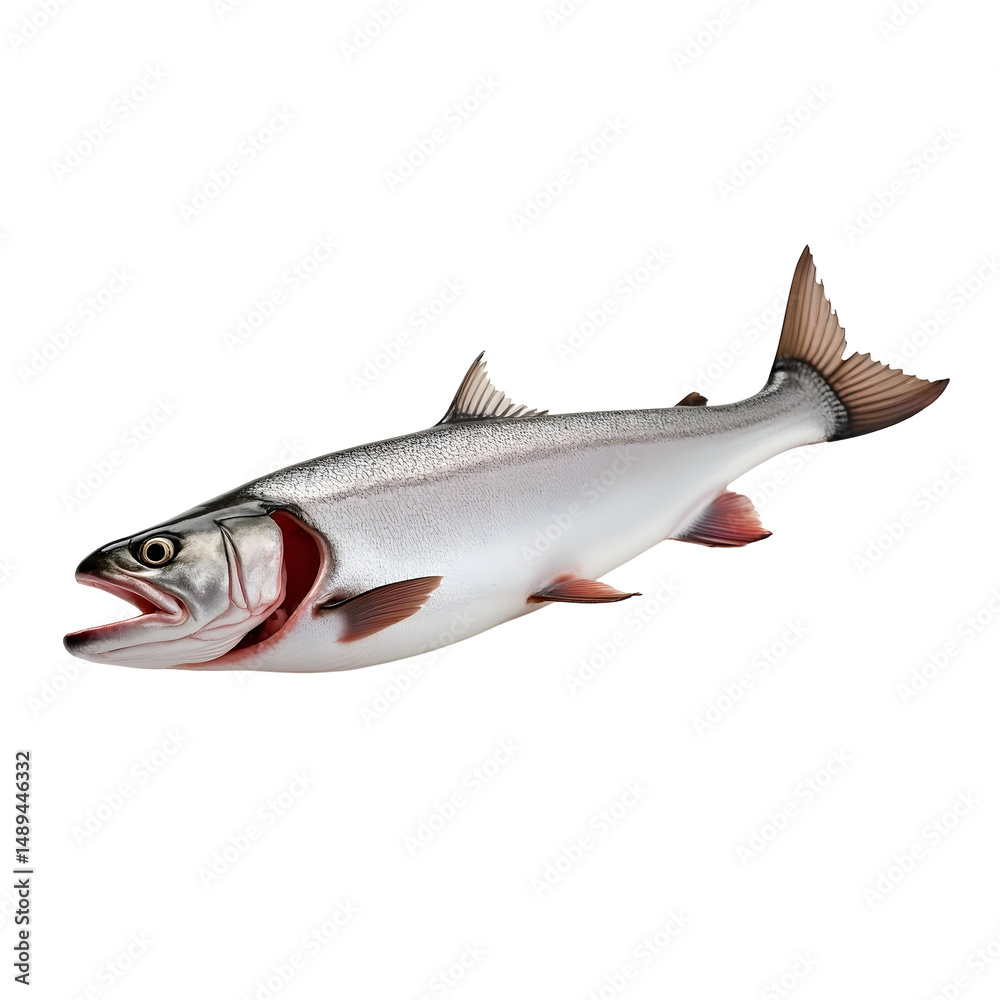 Obraz premium Magnificent whole trout with extraordinary details showcases the fish's exquisite beauty in sharp focus and high resolution