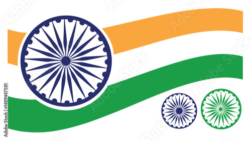 Indian flag vector graphic design illustration with ashoka chakra for republic day independence day celebration