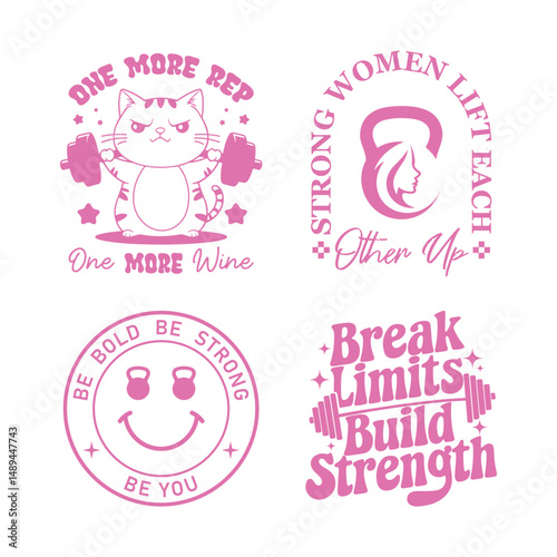 Gym motivation t shirt design vector bundle for women fitness