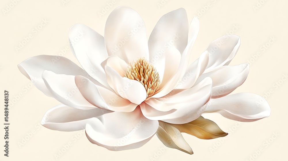 Fototapeta premium White magnolia flower illustration