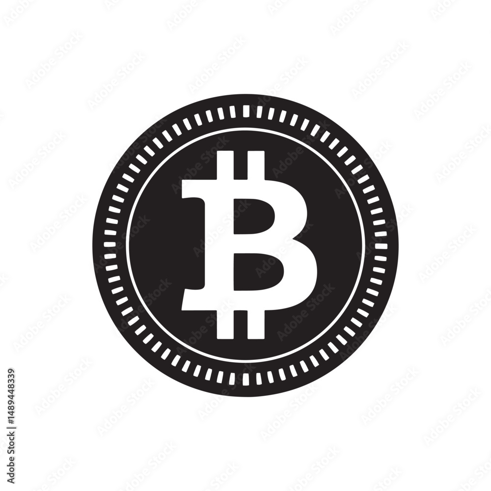 Bitcoin icon Crypto currency virtual electronic internet money coin logo Vector illustration Bitcoin icon Crypto currency virtual electronic internet money coin logo Vector illustration