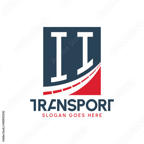 Letter II Transport Logo Design. Modern II Road Logo for Delivery, Transport Company and Fleet Business