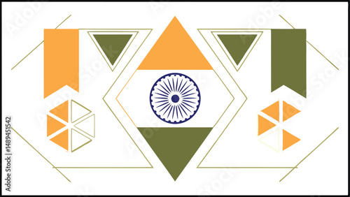Indian flag abstract design vector illustration for independence day and republic day celebration 2024