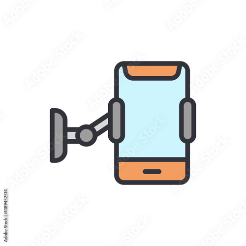 Modern Cellphone Holder With Adjustable Arm For Car Interior Design
