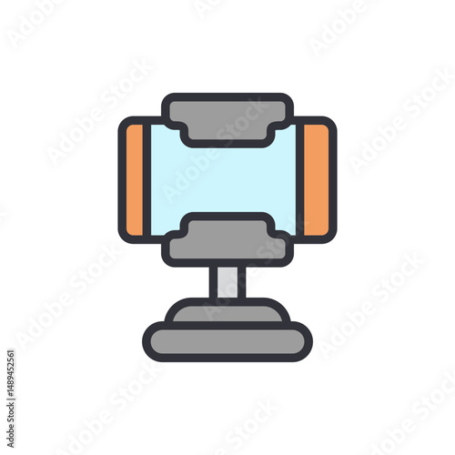 Modern Mobile Phone Holder With Adjustable Clamp And Rotatable Base