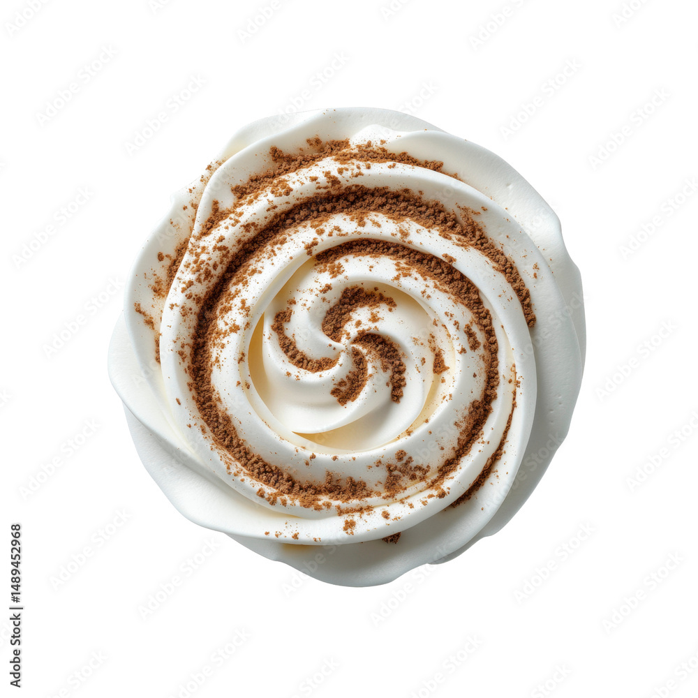 Fototapeta premium Swirled Whipped Cream with Cocoa Topping