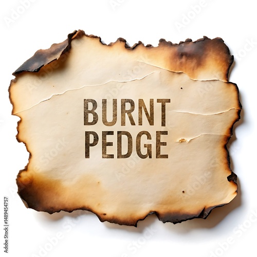 Realistic Burnt paper edge  white background. Burning edge paper texture. Ideal text, copy space, Design elements