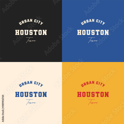 Houston Urban City Typography Design