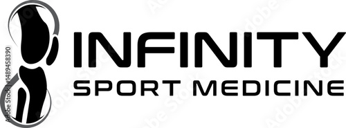 simple black bond joint ankle acl sports injury clinic icon logo design