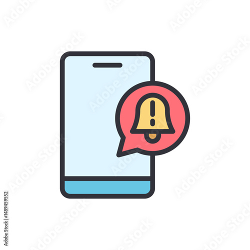 Mobile Notification Alert With Exclamation Mark For New Incoming Messages