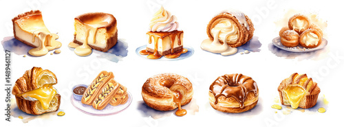 cheese lava cakes, including Gooey Butter Cake, Cannoli Bombs, Lemon Curd Cruffin, Nutella-Stuffed Churros, Cronut with Salted Caramel Core 