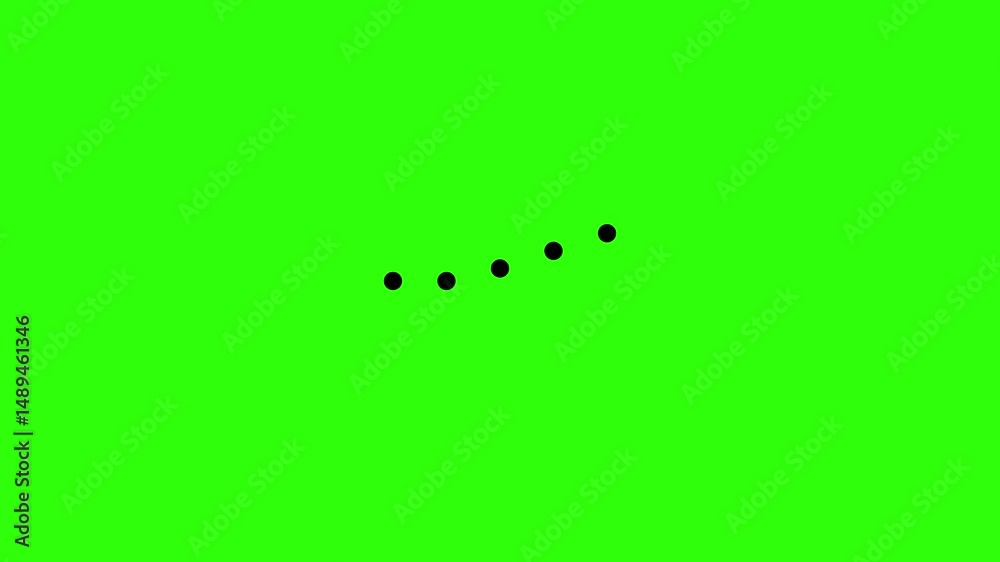 Typing dots loading animation blinking dot icons on transparent green background.