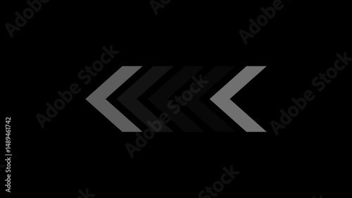 Arrow icon concept animation, arrows sign left to right animation concept, arrow swipe animation left direction concept on black background.