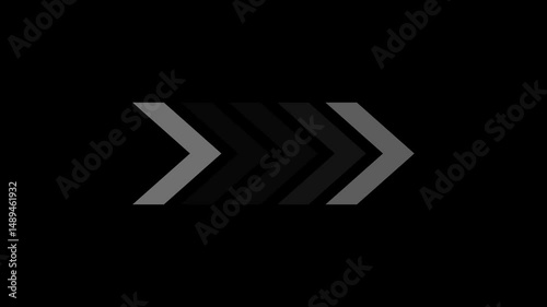 Arrow icon concept animation, arrows sign right to left animation concept, arrow swipe animation left direction concept on black background.