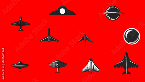 a set of vector air transport icons for your design