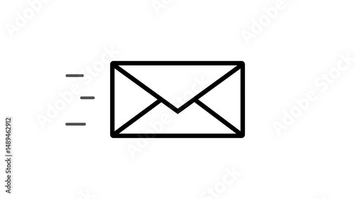 Email Delivery Animation on White Background