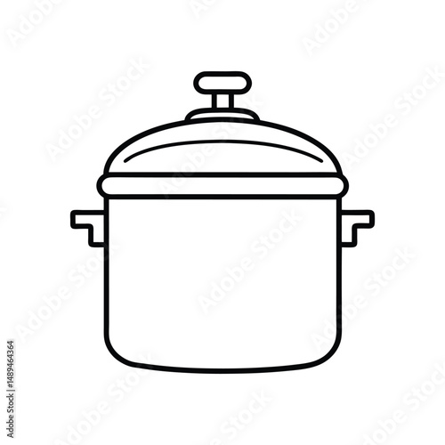 Stainless steel cooking pot and pan with lid in kitchenware and pressure cooker vector illustration