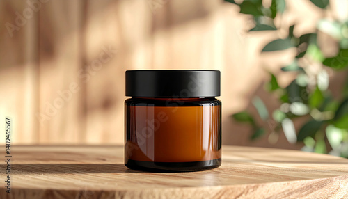 Amber Cosmetic Jar Wood
