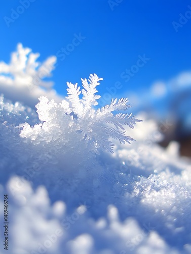 Stunning Detailed Snowflake Winter Crystal Ice Nature Photography icy art cold blue pure frost white